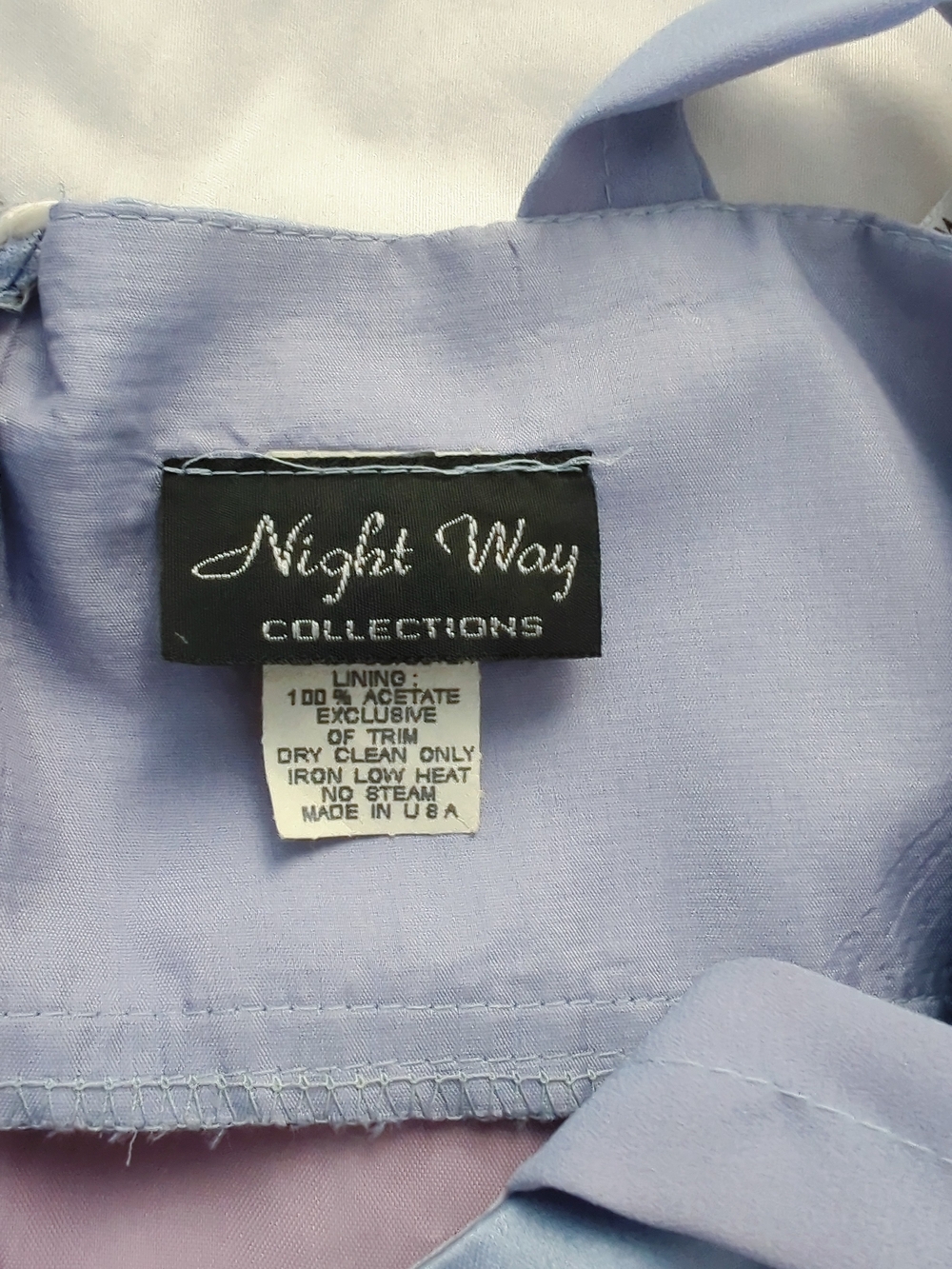 Vintage Night Way Collections Pale Blue Maxi Dress with Halter Scarf - Picture 4 of 8